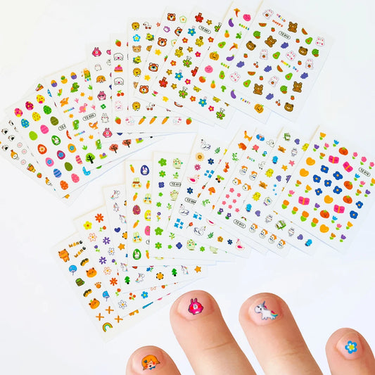 20Pcs Cartoon Luminous Kids Stickers Kawaii Self-Adhesive Nail Decals Glow Bunny Eggs Chick Slider for Nails Decor DIY Manicure