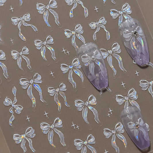 Jelly Bowknot Star Dreamy Nail Art Stickers