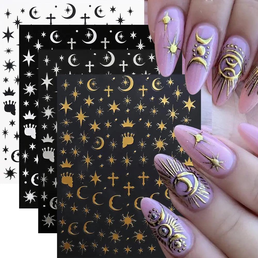 Metallic Nail Transfer Foils 10pc Mirror Gold Silver