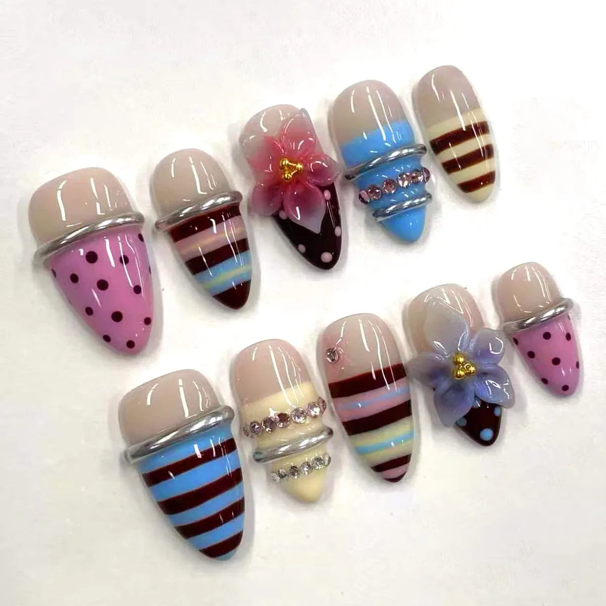Pink Butterfly Ballet Press-On Nails