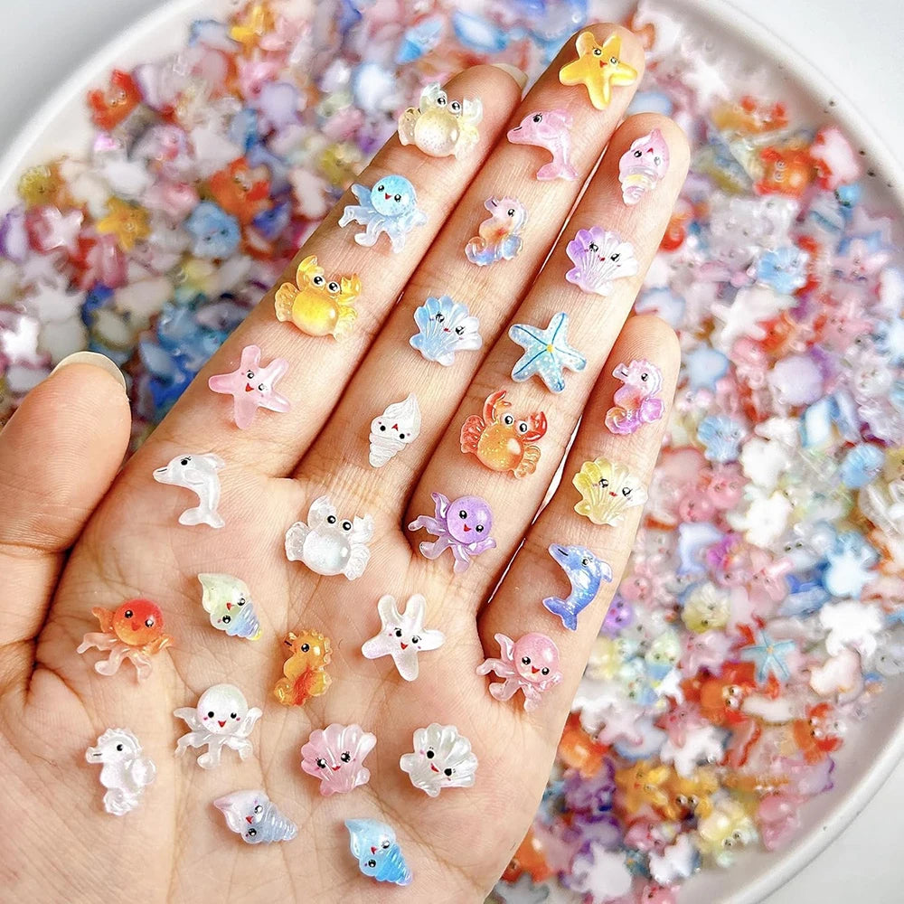 Ocean Theme Shell Starfish Nail Gems 50pc