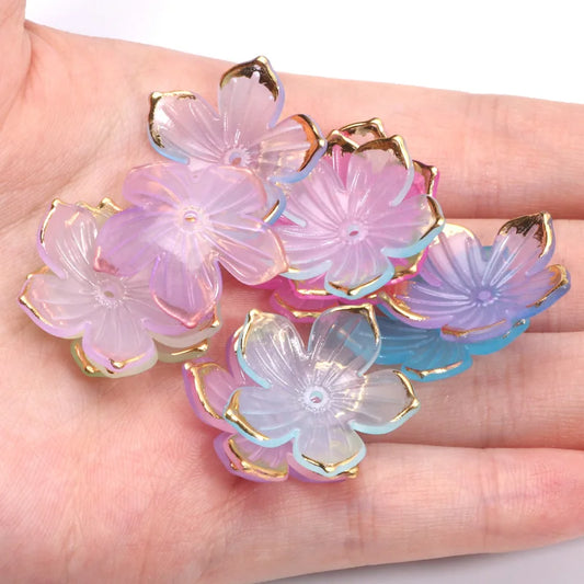 Flower Petal Acrylic Spacer Beads 50pc