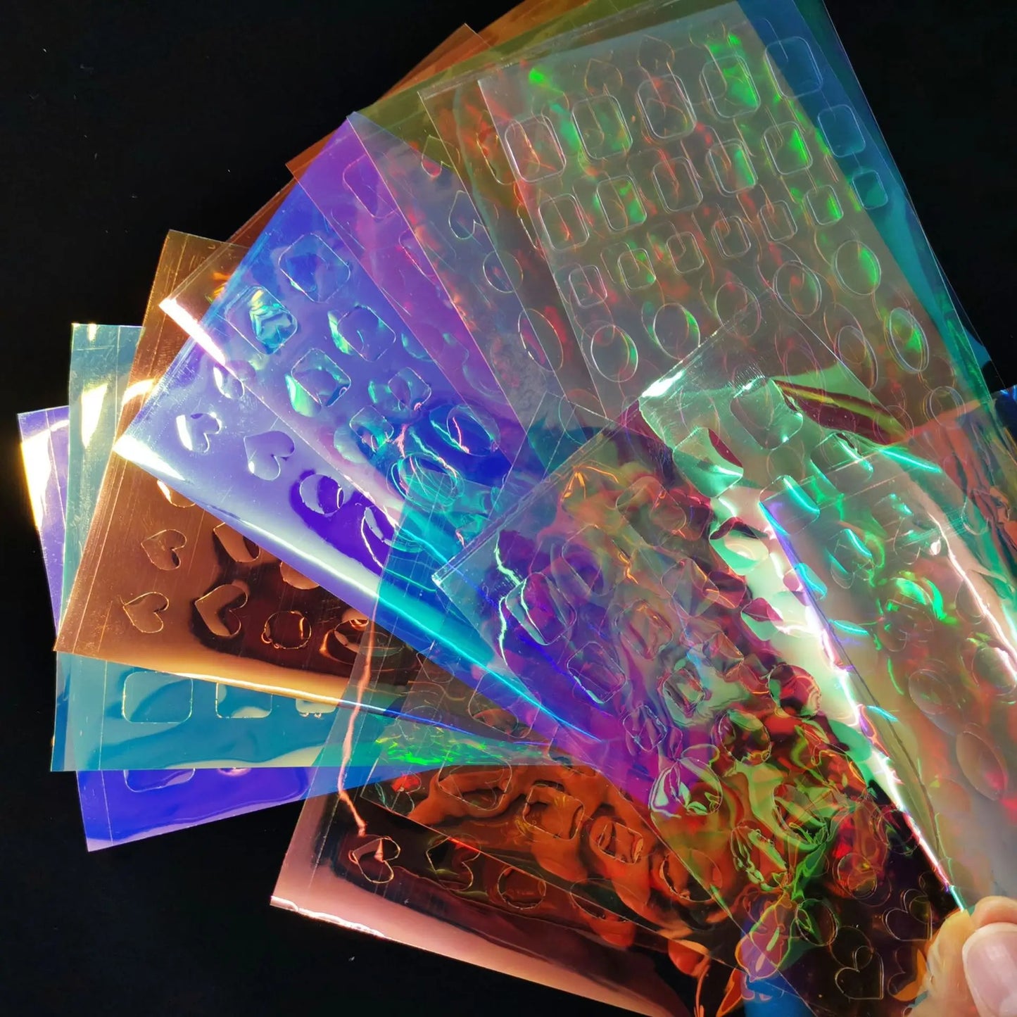 Aurora Glass Ice Cube Nail Foil Stickers 11pc