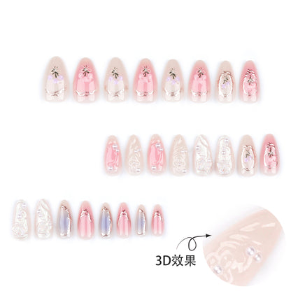 Pink Butterfly Ballet Press-On Nails