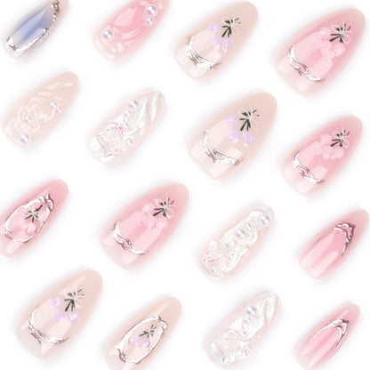 Pink Butterfly Ballet Press-On Nails