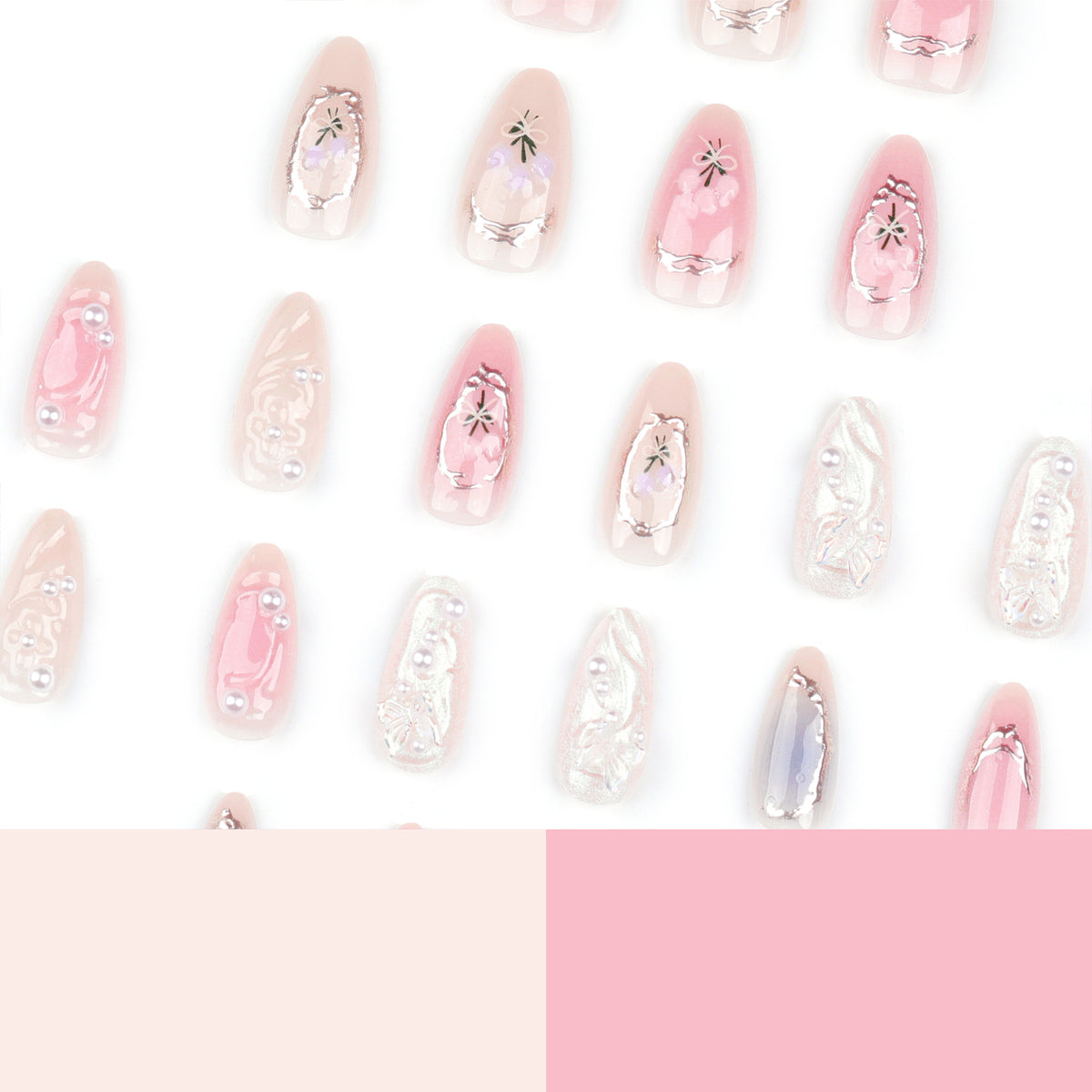 Pink Butterfly Ballet Press-On Nails
