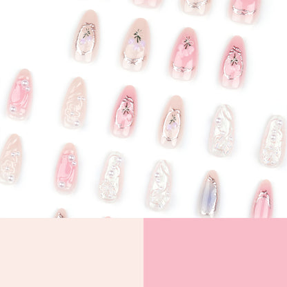 Pink Butterfly Ballet Press-On Nails