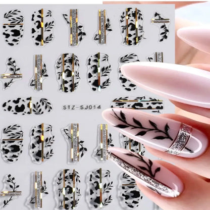 1Bag Daisy flower Nail Stickers Kawaii Spring Flowers Butterfly Design Nails Decals DIY fashion manicure decorations sliders