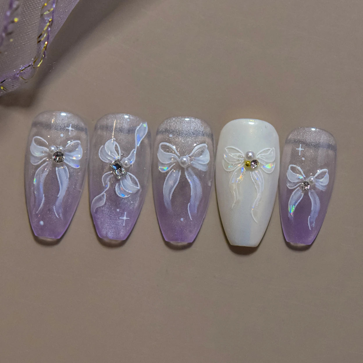 Jelly Bowknot Star Dreamy Nail Art Stickers
