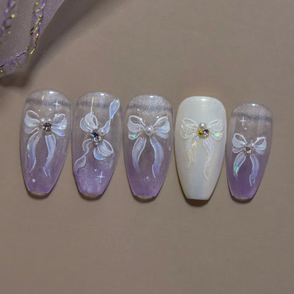 Jelly Bowknot Star Dreamy Nail Art Stickers