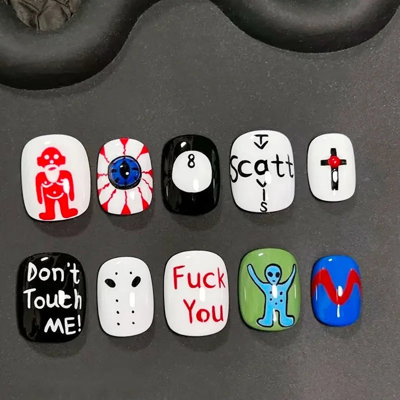 Cartoon Bean Nails Fall Winter 30pc