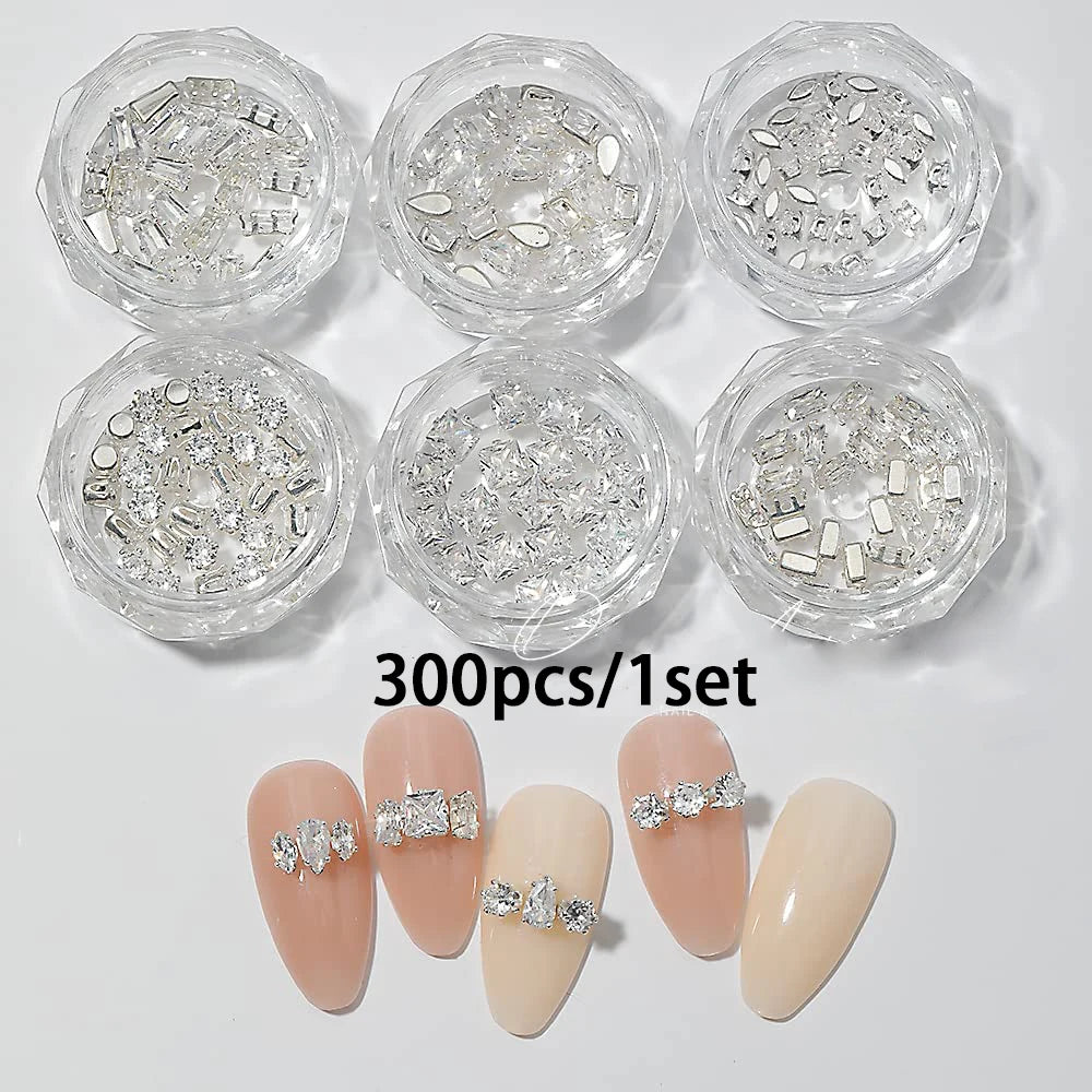 Mix Zircon Rhinestone Nail Charms 100pc