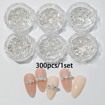 Mix Zircon Rhinestone Nail Charms 100pc