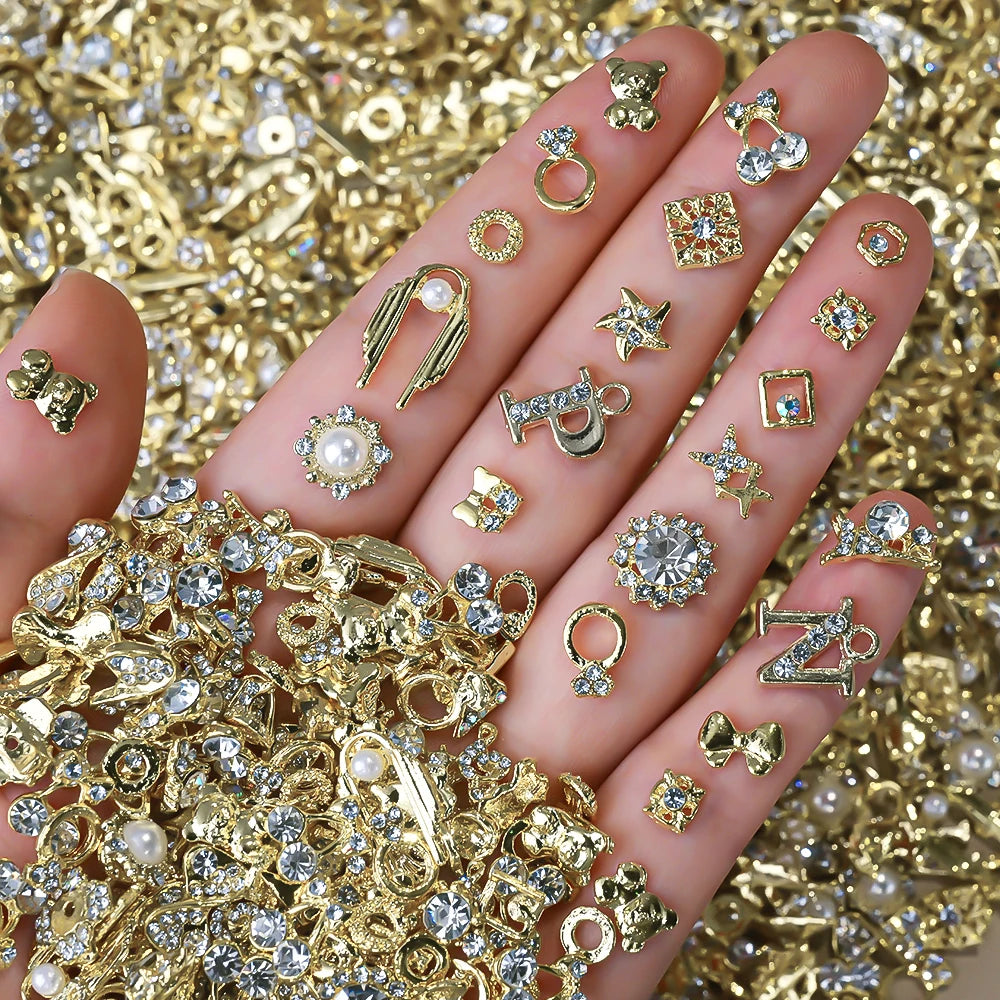 Mixed Crystal Rhinestone Nail Charms 50pc