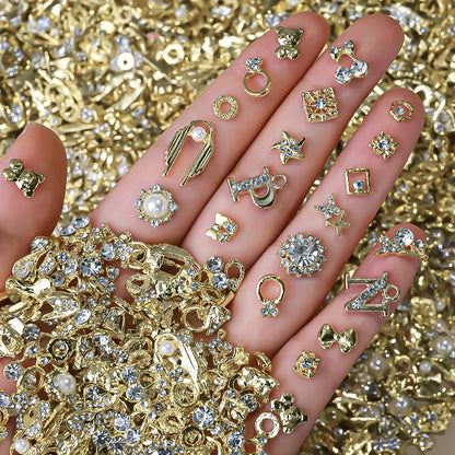 Mixed Crystal Rhinestone Nail Charms 50pc