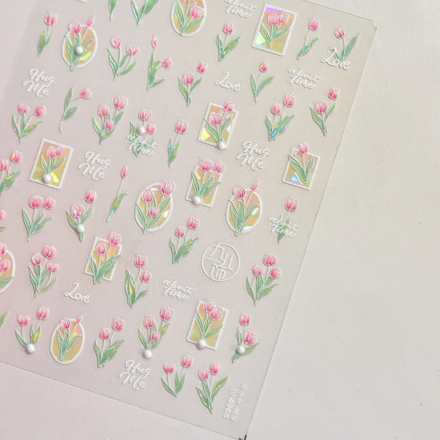Colorful Floral Nail Art Sticker Summer Garden Motifs Juicy Flower Petals Dimensional Botanical Patterns Adhesive Manicure Decal