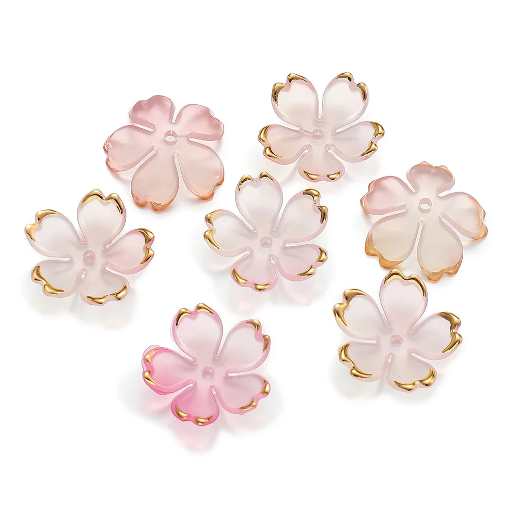 Cherry Blossom Acrylic Beads 50pc