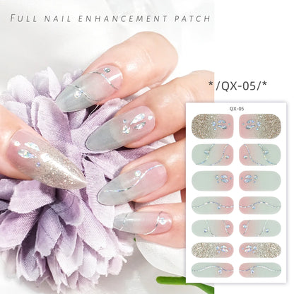 59 Style of Nail Stickers 1Sheet Rhinestones Fashion Nail Wraps Self Adhesive Manicure Decoracion DIY Full Cover Nail Sticker#5-