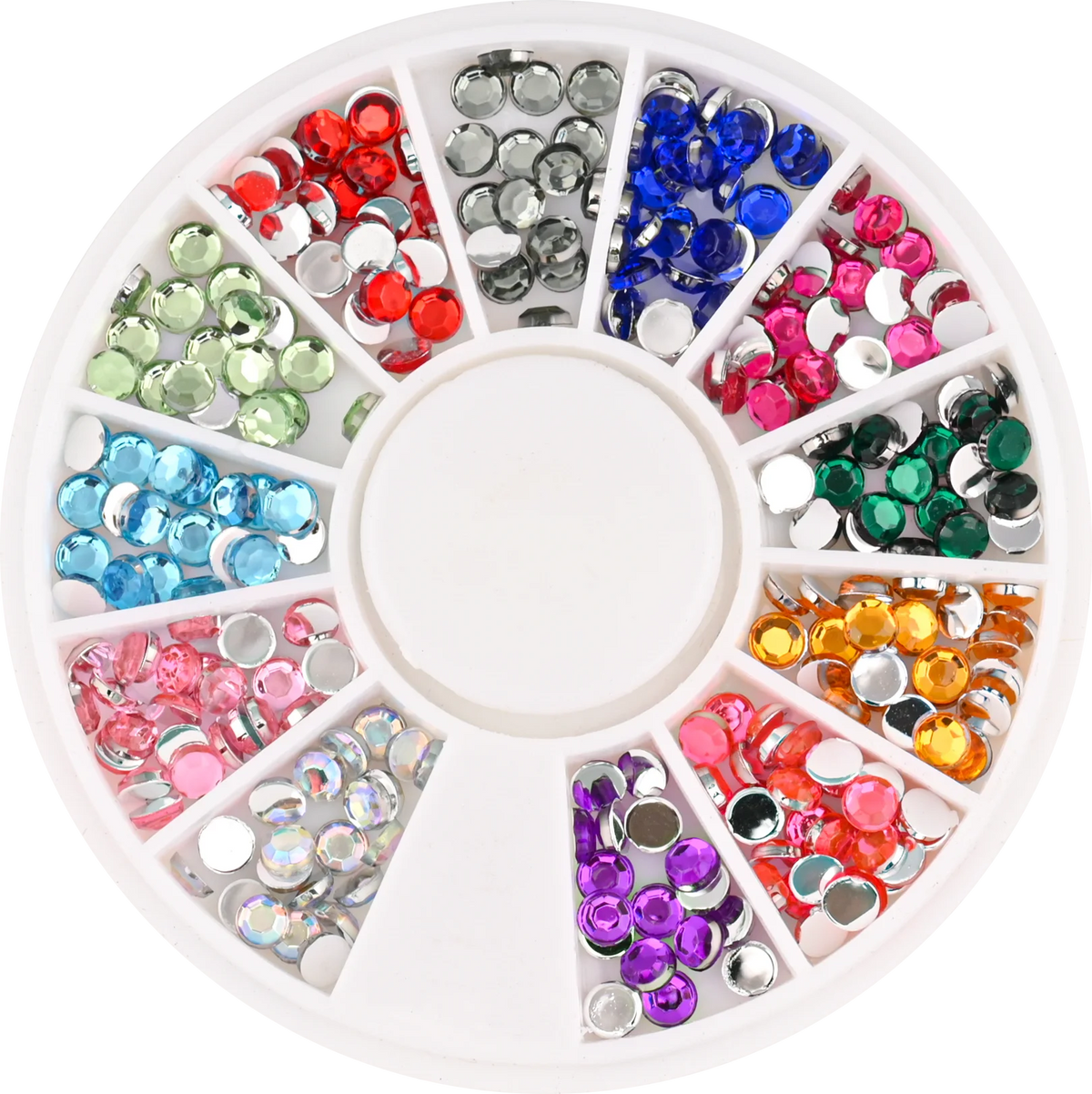 1Box Mixed Acrylic Gems Nail Rhinestones 3D Metal Alloy Nail Charms Flat Jewelry Decoration DIY Manicure Accessory DIY Stones*5H