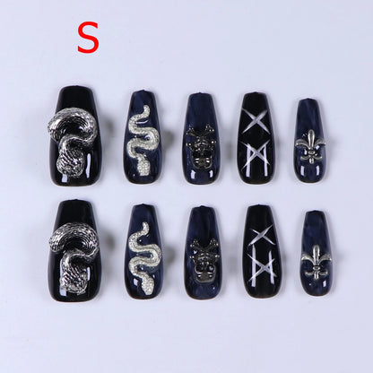 Black Bowknot Short Press-On Nails