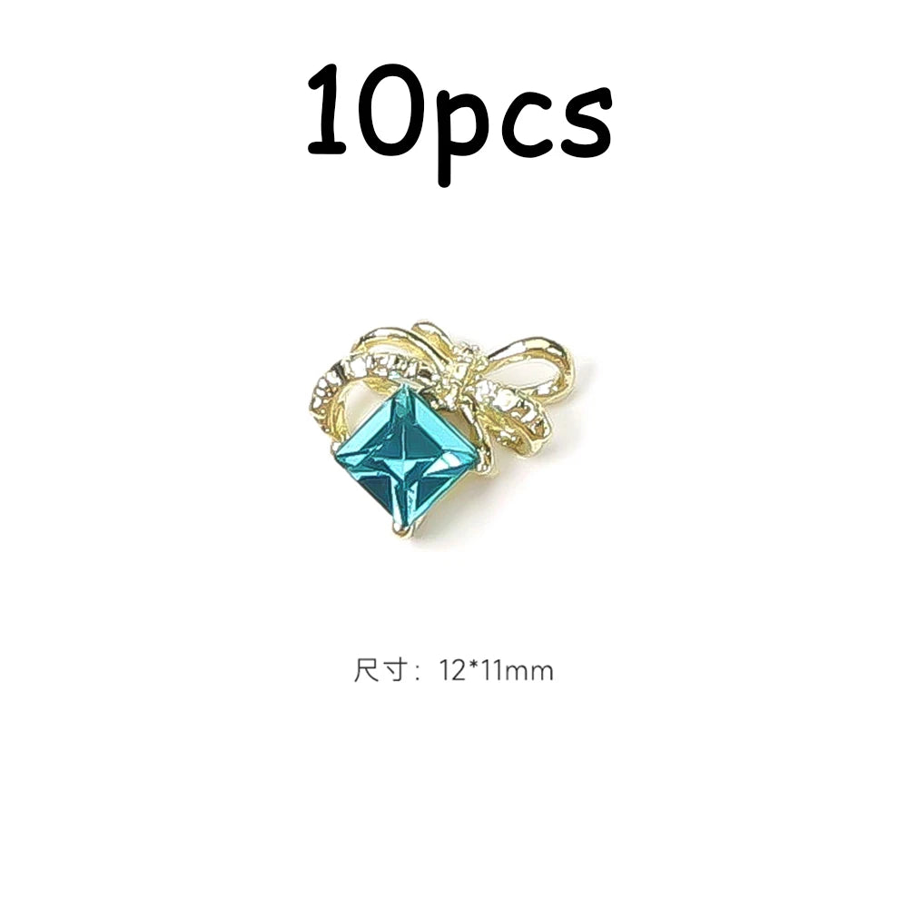 30/20/10PC Pink Ribbon Resin Bow Parts Nail Charms Mix-Style Bow Rhinestone Jewelry 8-12mm Y2K Accessory for DIY Manicure Decora