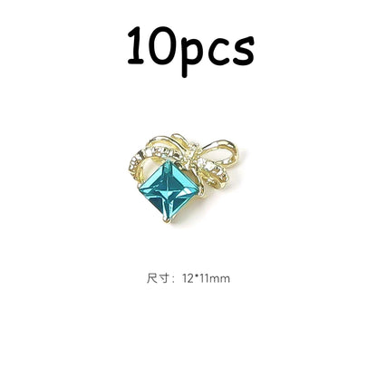 30/20/10PC Pink Ribbon Resin Bow Parts Nail Charms Mix-Style Bow Rhinestone Jewelry 8-12mm Y2K Accessory for DIY Manicure Decora