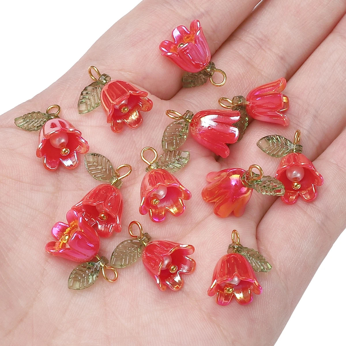 Lily Valley Flower Bud Acrylic Beads