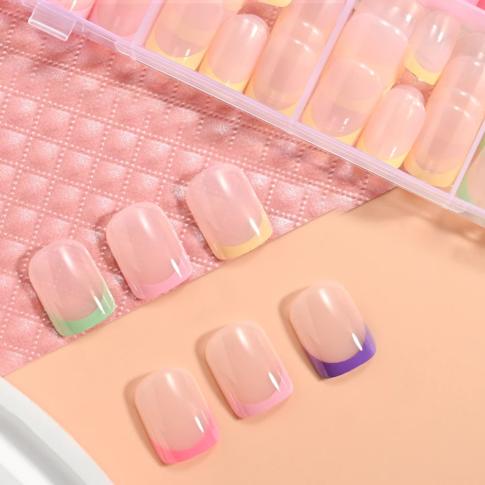 Red Blue Cat Eye Coffin Nails 288pc