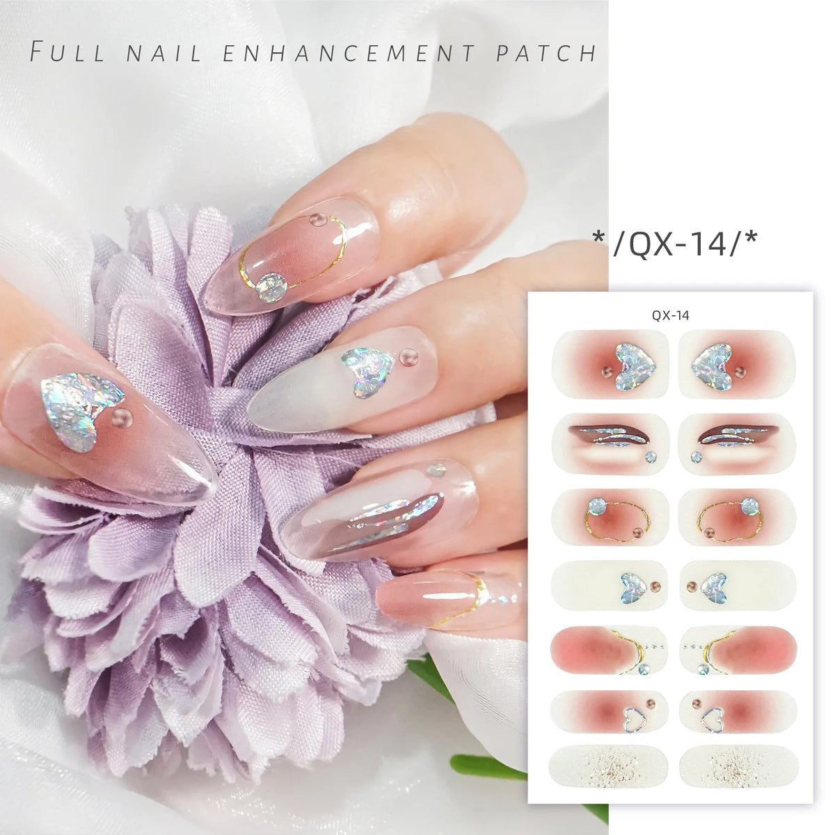 59 Style of Nail Stickers 1Sheet Rhinestones Fashion Nail Wraps Self Adhesive Manicure Decoracion DIY Full Cover Nail Sticker#5-