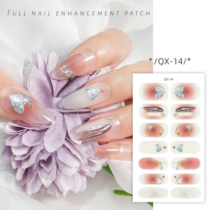 59 Style of Nail Stickers 1Sheet Rhinestones Fashion Nail Wraps Self Adhesive Manicure Decoracion DIY Full Cover Nail Sticker#5-