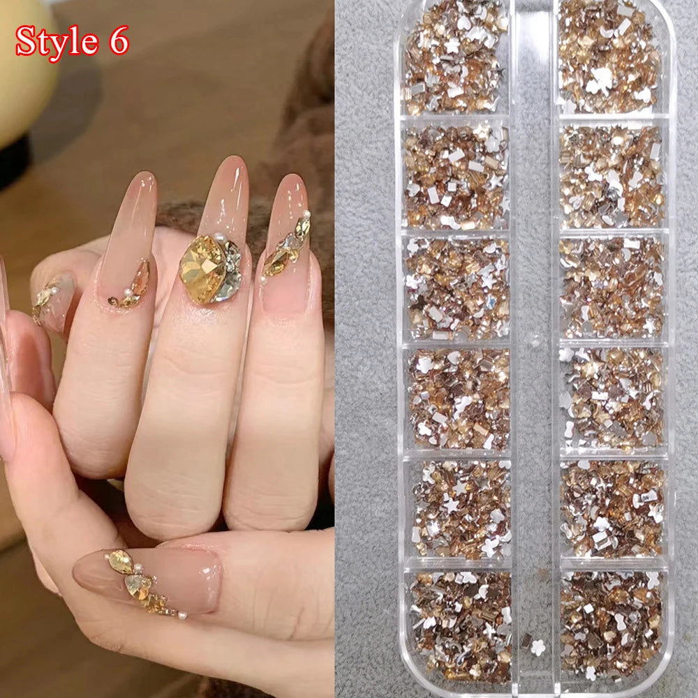 Crystal Diamond Nail Art Rhinestones 12 Grid