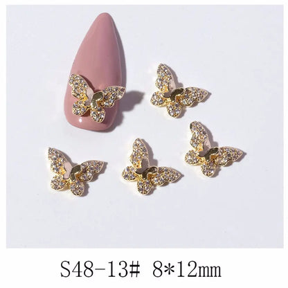 Crystal Bow Butterfly Pearl Nail Charms