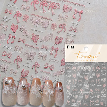 Jelly Bowknot Star Dreamy Nail Art Stickers