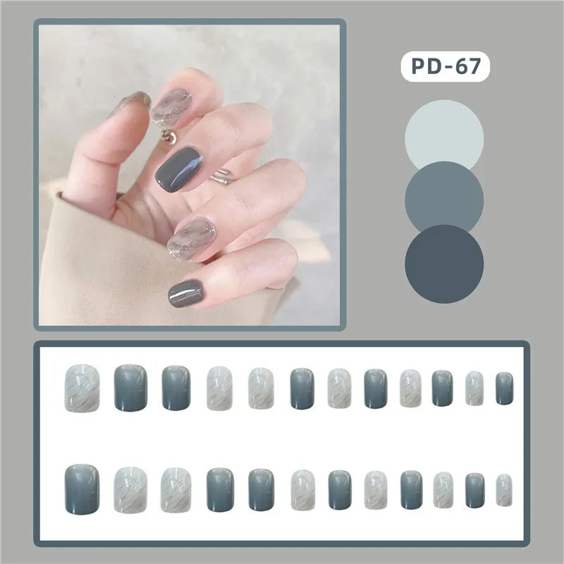 Ocean Star Moon Blue Press-On Nails
