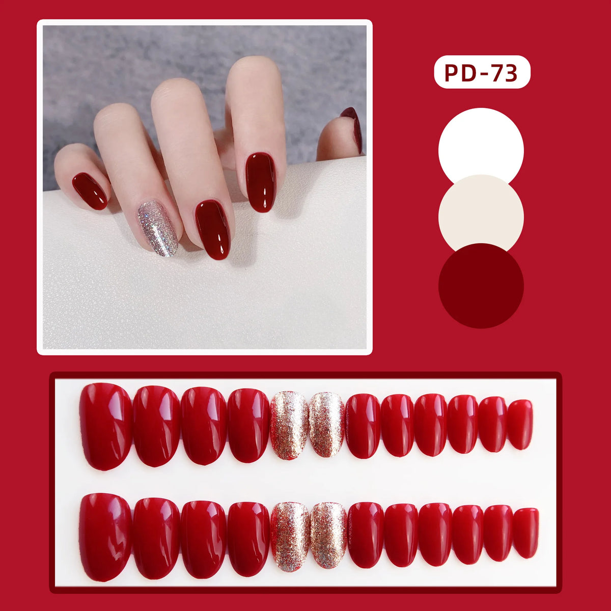 Ocean Star Moon Blue Press-On Nails