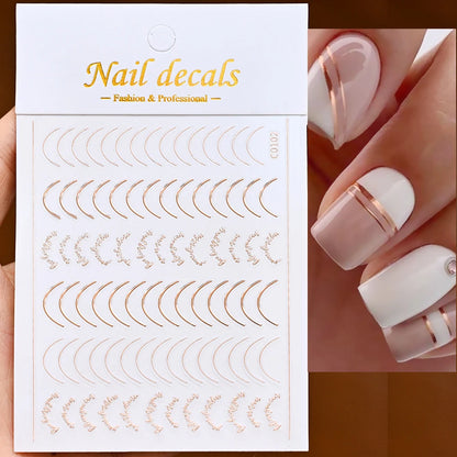 3D French Nail Stickers 1pcs French Romance Fashion Nail Accessories Metal Line Nail Stickers Nail Art Stickers Nail Stickers