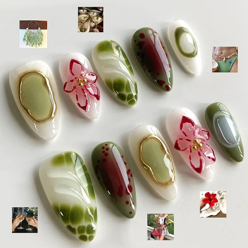 Pink Butterfly Ballet Press-On Nails