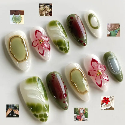 Pink Butterfly Ballet Press-On Nails