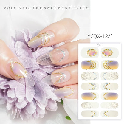 59 Style of Nail Stickers 1Sheet Rhinestones Fashion Nail Wraps Self Adhesive Manicure Decoracion DIY Full Cover Nail Sticker#5-
