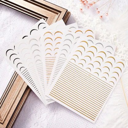 3D French Nail Stickers 1pcs French Romance Fashion Nail Accessories Metal Line Nail Stickers Nail Art Stickers Nail Stickers