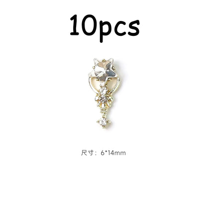 30/20/10PC Pink Ribbon Resin Bow Parts Nail Charms Mix-Style Bow Rhinestone Jewelry 8-12mm Y2K Accessory for DIY Manicure Decora