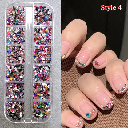 Crystal Diamond Nail Art Rhinestones 12 Grid