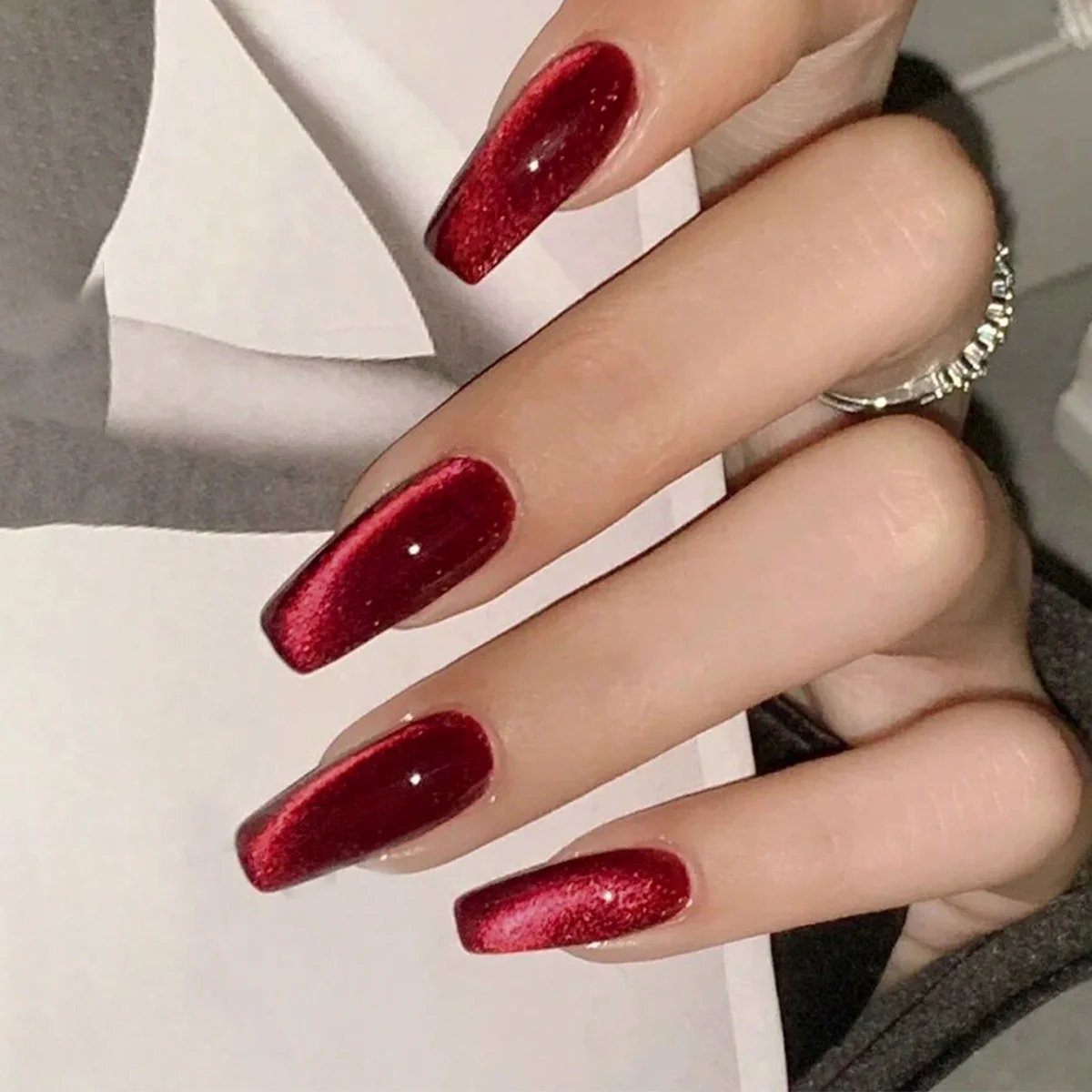 Peachy Gradient Coffin Press-On Nails