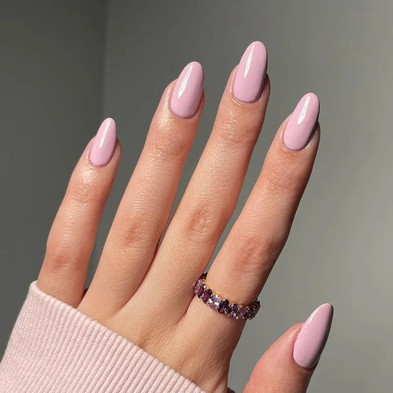 Wine Red Almond Press-On Nails