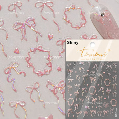 Jelly Bowknot Star Dreamy Nail Art Stickers