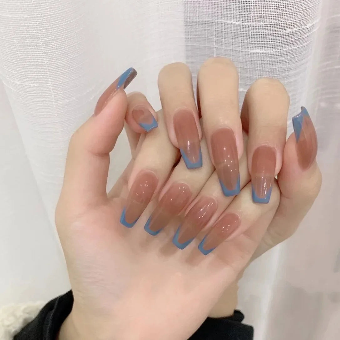 Ocean Star Moon Blue Press-On Nails