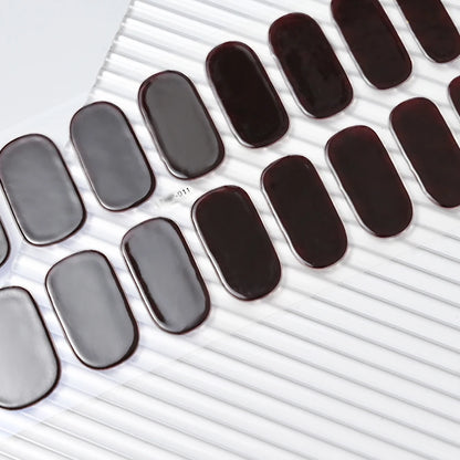 16Tips Semi-cured Gel Nail Stickers Red/Wine Red Nails Gel slider UV lamp Cured Extended Nails DIY Women Nails Decal Decor Gifts