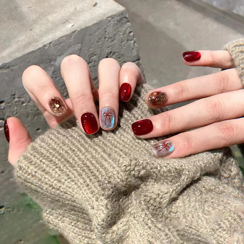 Black Bow Ballerina Press-On Nails