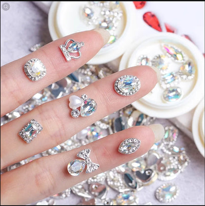 Mix Zircon Rhinestone Nail Charms 100pc