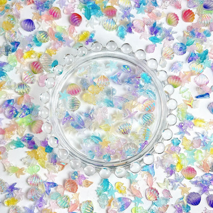 Conch Shell Jellyfish Ocean Nail Charms 50pc